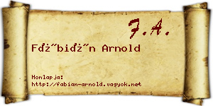 Fábián Arnold névjegykártya