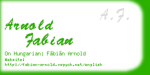 arnold fabian business card